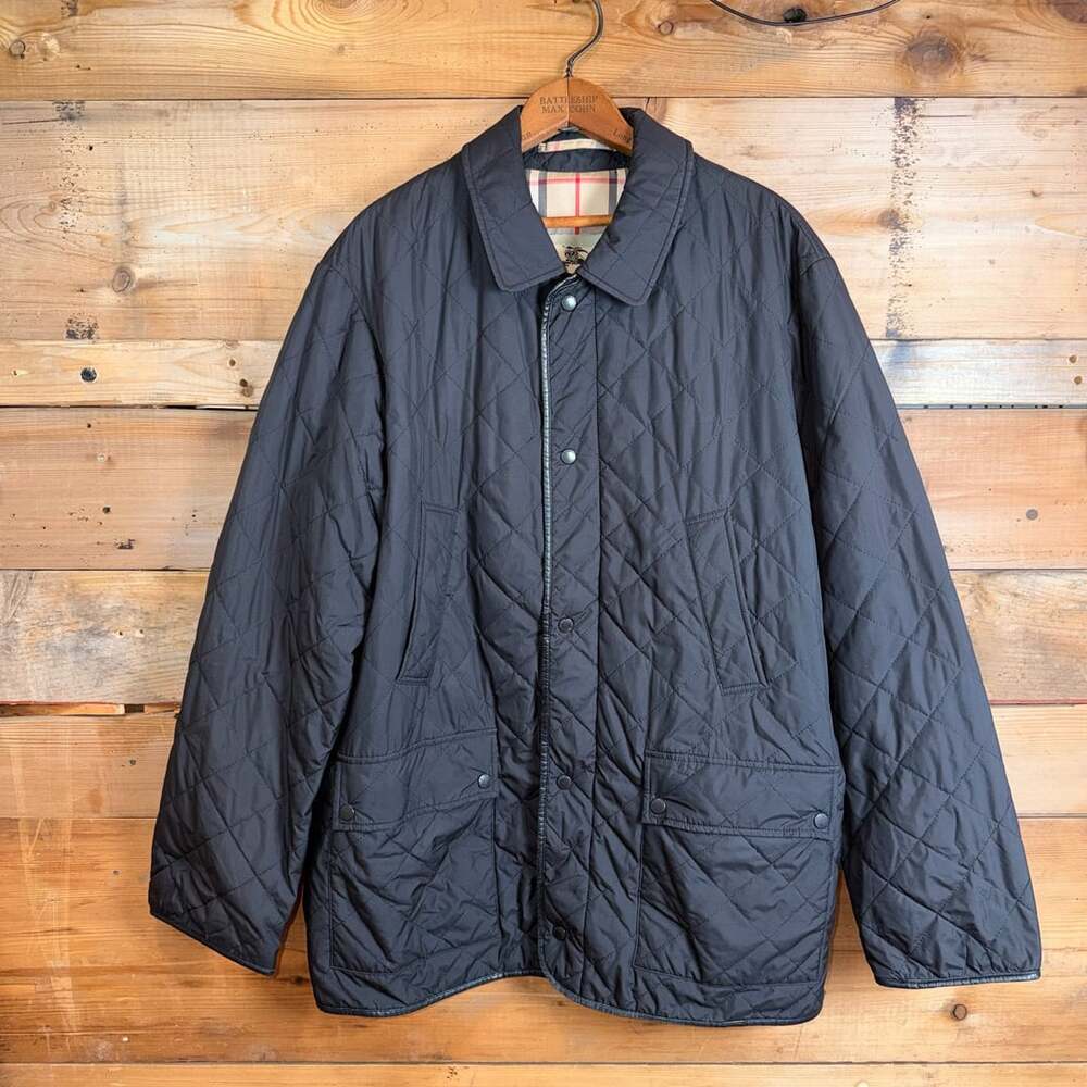 Burberry Quilted Jacket Size L Black Nova Check